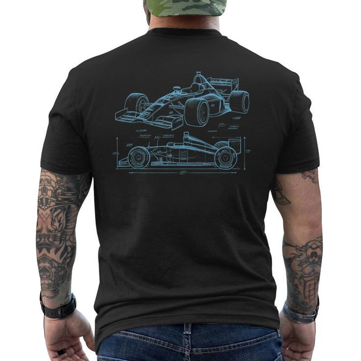 Formula Racing Car Silhouette Mechanic Car Guys Mens Back Print T-shirt