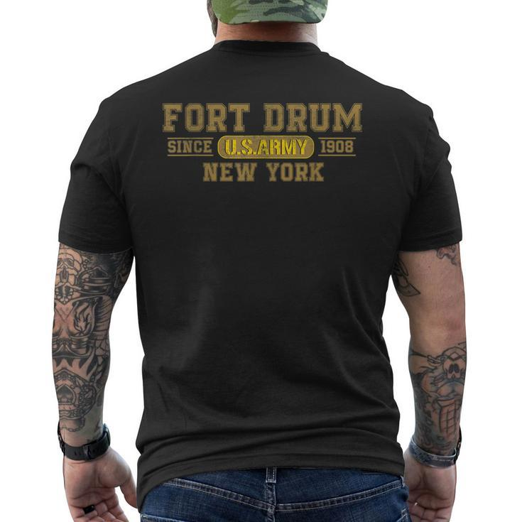 Fort Drum New York Us Army Base Vintage Men's T-shirt Back Print