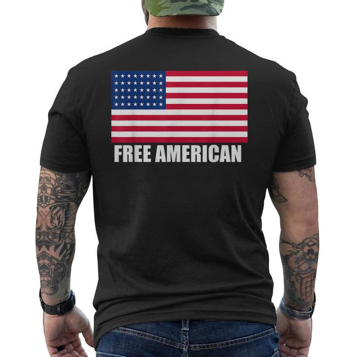 Free American Usa Flag Support America Military Veteran Mens Back Print T-shirt