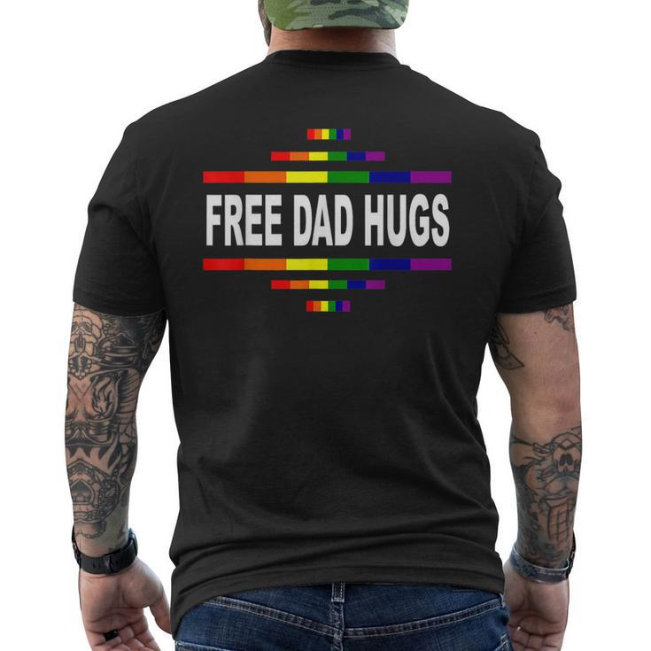 Free Dad Hugs Lgbt Rainbow Pride Fathers Day Men's Back Print T-shirt