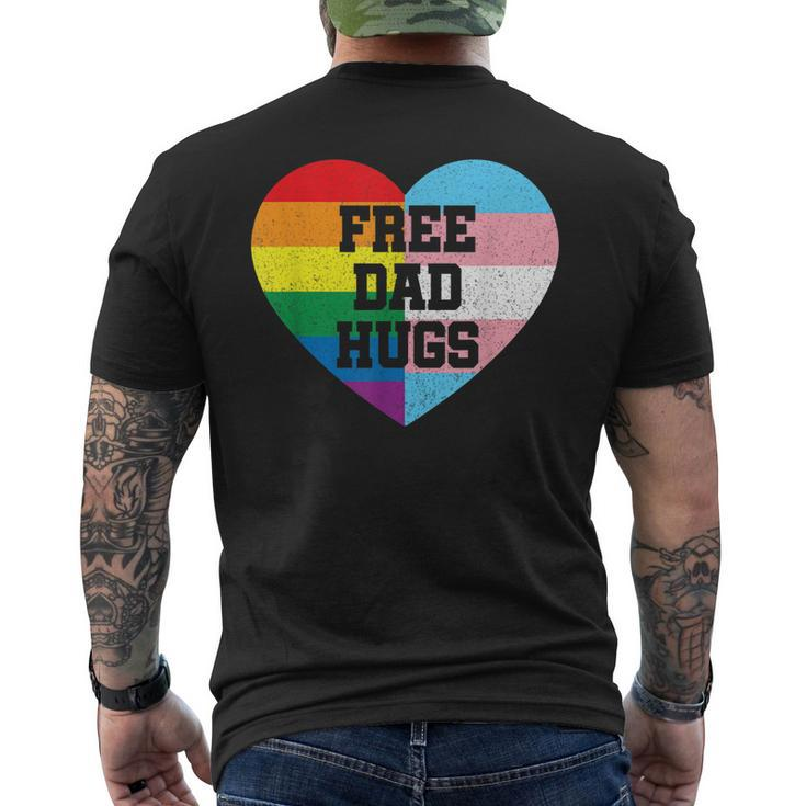 Free Dad Hugs T Pride Lgbt Rainbow Flag Family Men's Back Print T-shirt