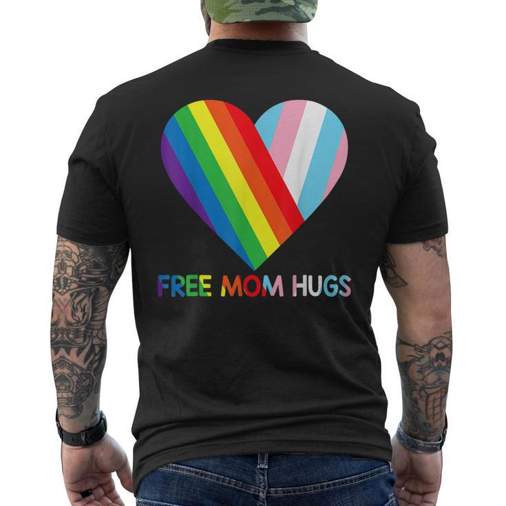 Free Mom Hugs Lgbt Pride Transgender Rainbow Flag Men's Back Print T-shirt