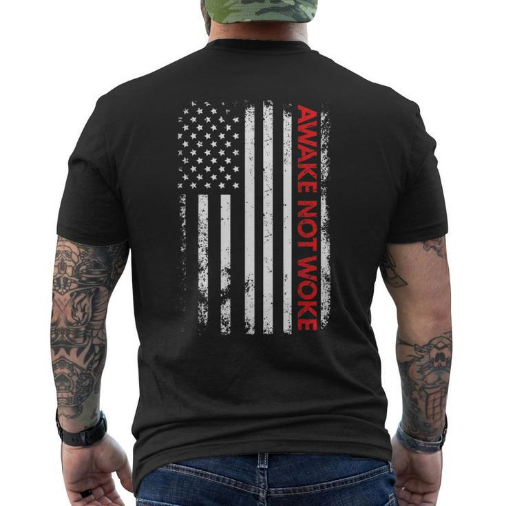 Free Speech Anti Censorship Conservative Awake Not Woke Men's Back Print T-shirt