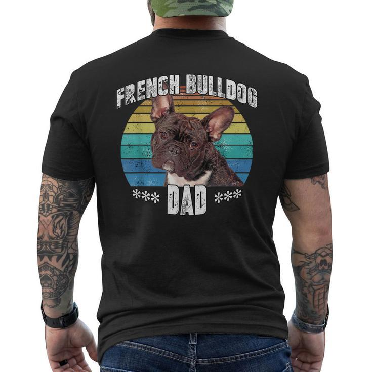 French Bulldog Frenchie Brindle Dad Daddy Fathers Day Gift Mens Back Print T-shirt