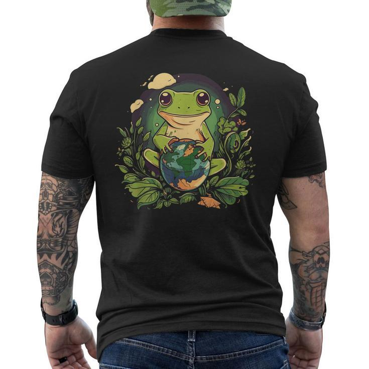 Frog Earth Day Men's Back Print T-shirt