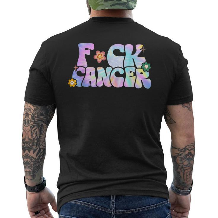 Fuck Cancer Groovy Tie Dye All Cancer Awareness Men's Back Print T-shirt