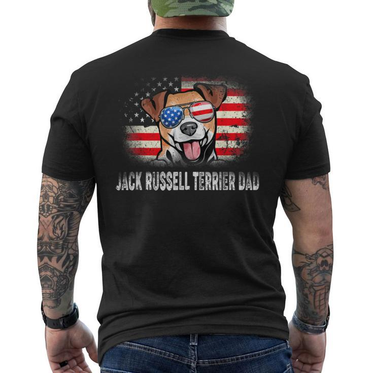 Mens Fun Jack Russell Terrier Dad American Flag Father’S Day Bbnhktp Men's Back Print T-shirt