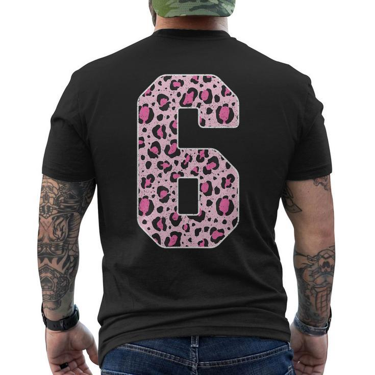 Funny 6 Years Old Gift Retro 6Th Birthday Leopard Print  Mens Back Print T-shirt
