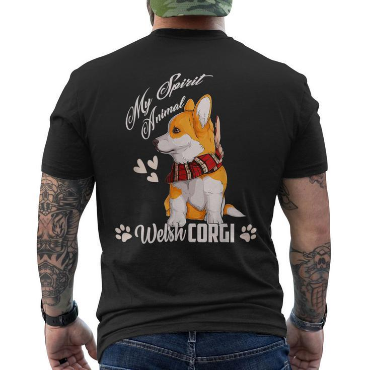 Funny Dog Lover Corgi Is My Spirit Animaldad Mom Boy Girl Mens Back Print T-shirt