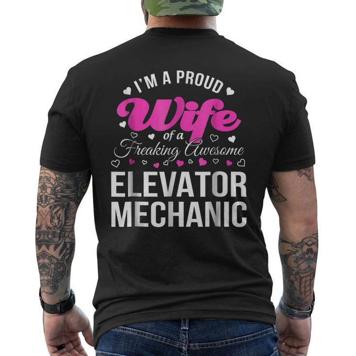 Funny Elevator Mechanics Wife  Anniversary Gift Mens Back Print T-shirt