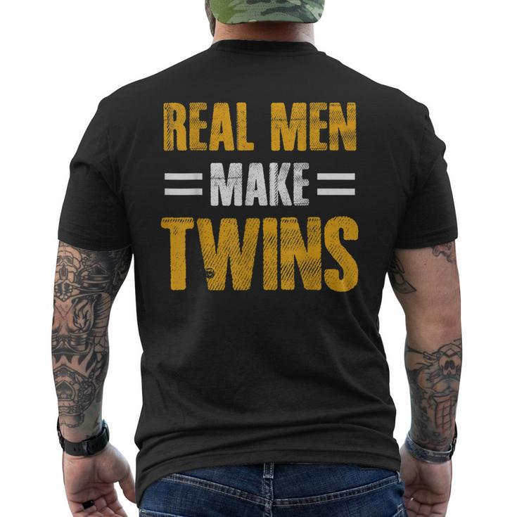 Funny Fathers Day Humor Novelty For Twins Dad Gift For Mens Mens Back Print T-shirt