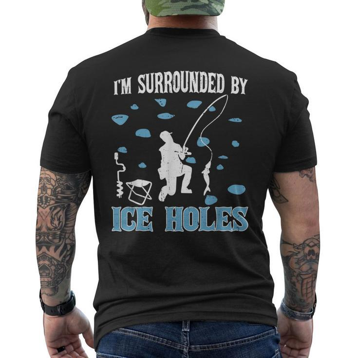 Funny Ice Fishing Sayings For Fishing Grandpa Dad Men Mens Back Print  T-shirt