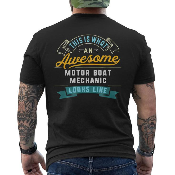 Funny Motor Boat Mechanic Awesome Job Occupation Mens Back Print T-shirt