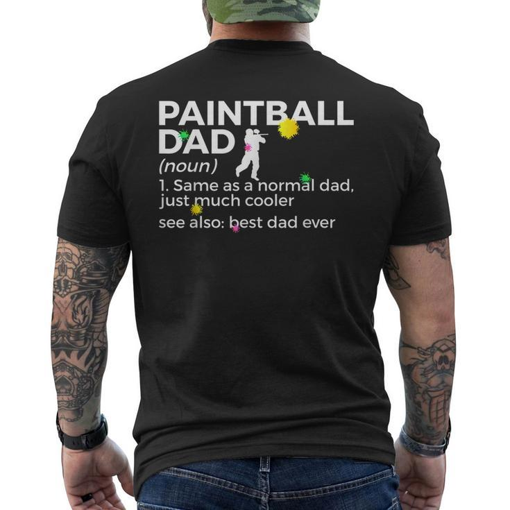 Funny Paintball Dad Definition Best Dad Ever Paintballing Mens Back Print T-shirt