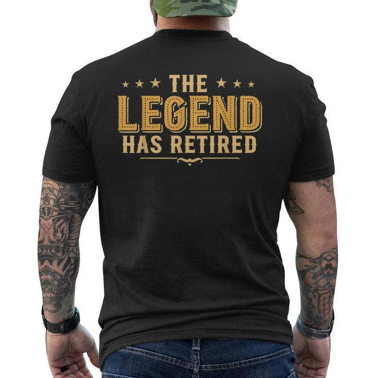 Funny Retirement  The Legend Has Retired Humor Mens Back Print T-shirt