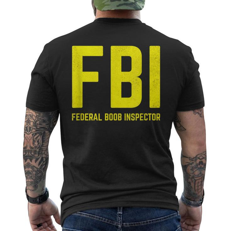 Funny Saying Dad Joke Federal Boob Inspector Mens Back Print T-shirt