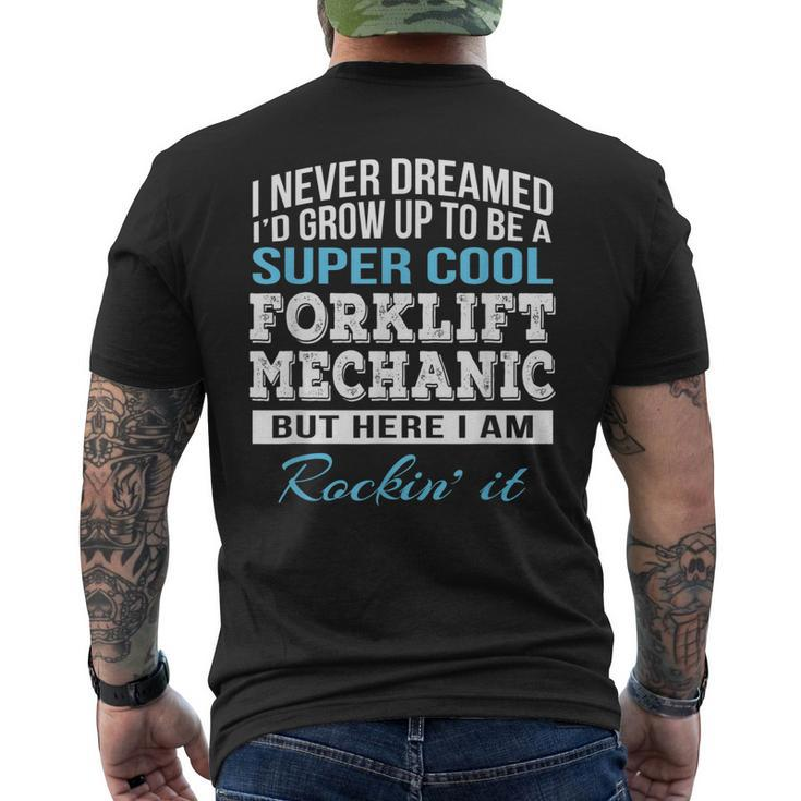Funny Super Cool Forklift Mechanic  Gift Mens Back Print T-shirt
