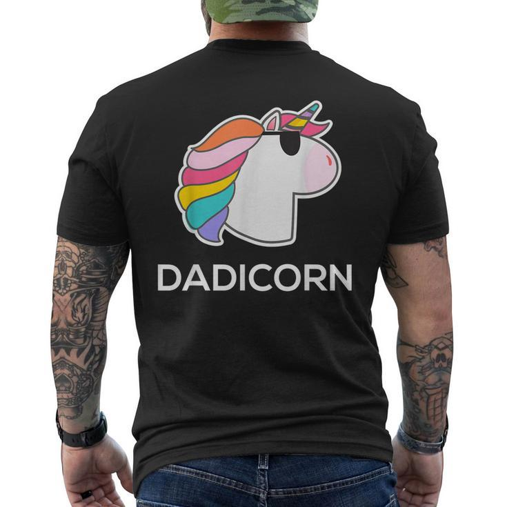 Funny Unicorn Dad Father Gift  Dadicorn Gift For Mens Mens Back Print T-shirt