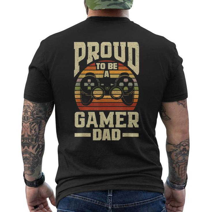 Gamer Dad For Fathers Day Video Games Gamer Mens Back Print T-shirt