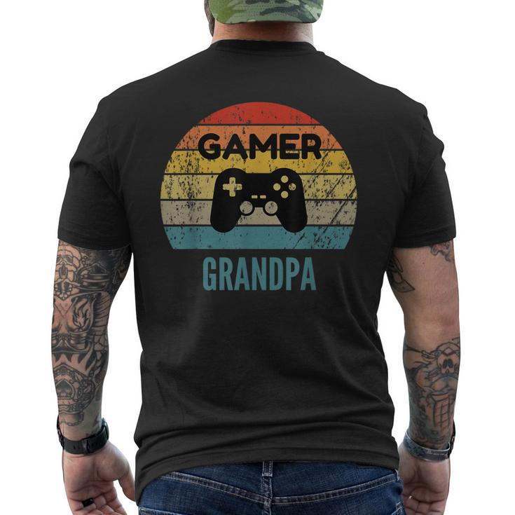 Gamer Grandpa Vintage 60S 70S Console Controller Graphic Men's Back Print T-shirt