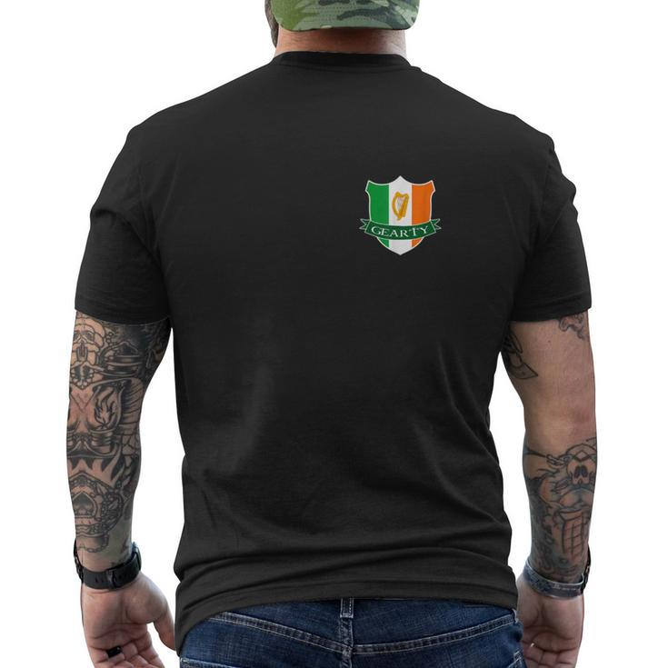 Gearty Irish Name Ireland Flag Harp Family Men's T-shirt Back Print