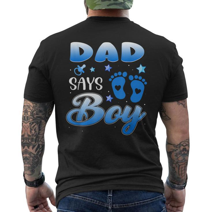 Gender Reveal Dad Says Boy Baby Party Matching Family Mens Back Print T-shirt