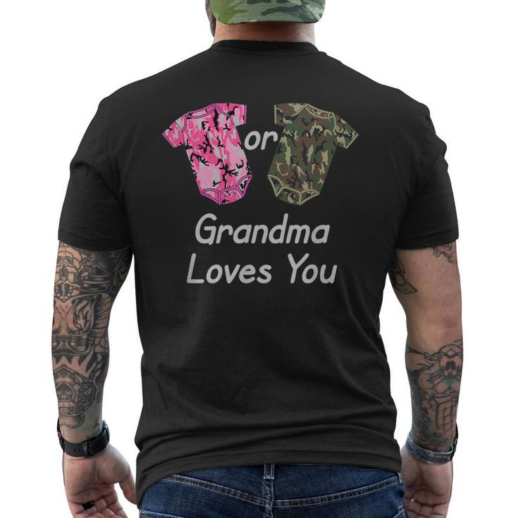 Gender Reveal Grandma Pink Or Green Camouflage Men's Back Print T-shirt