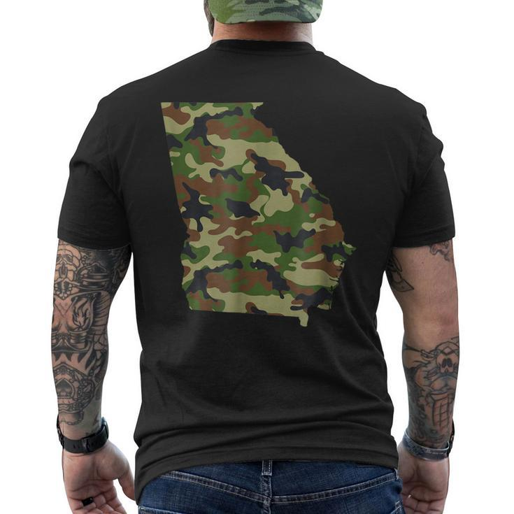 Georgia Military Green Camouflage State Men's Back Print T-shirt