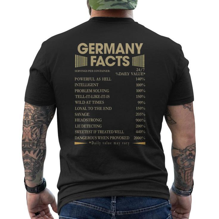 Germany Name Gift Germany Facts Mens Back Print T-shirt