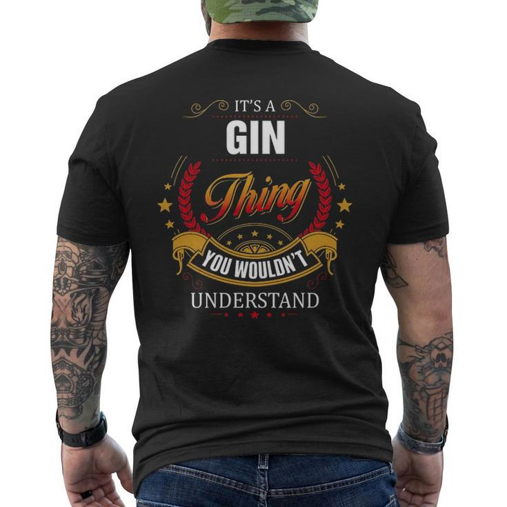 Gin Family Crest Gin T Gin Clothing Gin T Gin T For The Gin Men's T-shirt Back Print