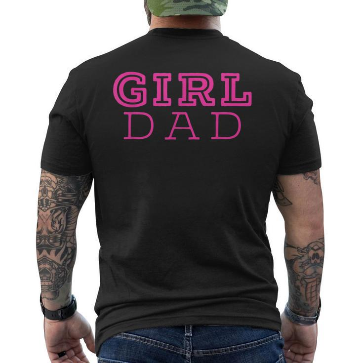 Girl Dad  Cute Pink Father & Daughter Design Fathers Day Mens Back Print T-shirt