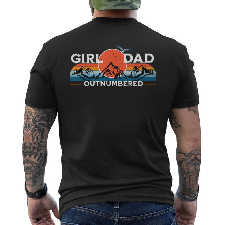 Girl Dad Outnumbered Sunset Graphic Funny Fathers Day Gift For Mens Mens Back Print T-shirt