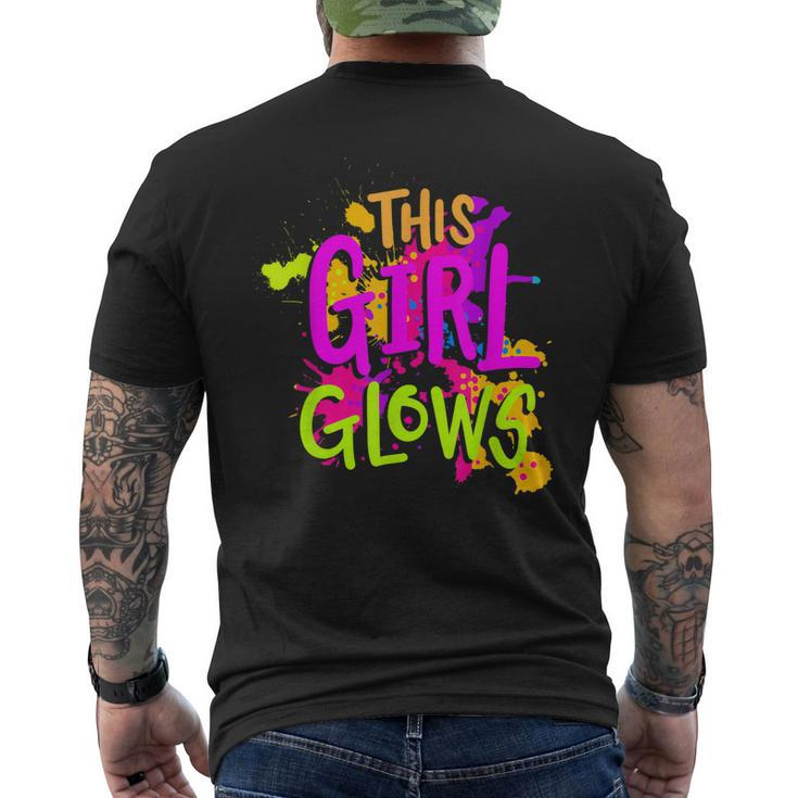 This Girl Glows Costume 80S Glow Halloween Party Outfit Men's Back Print T-shirt