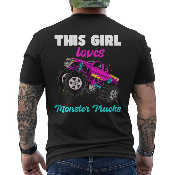 This Girl Loves Monster Trucks Pink Monster Truck Girl Men's Back Print T-shirt