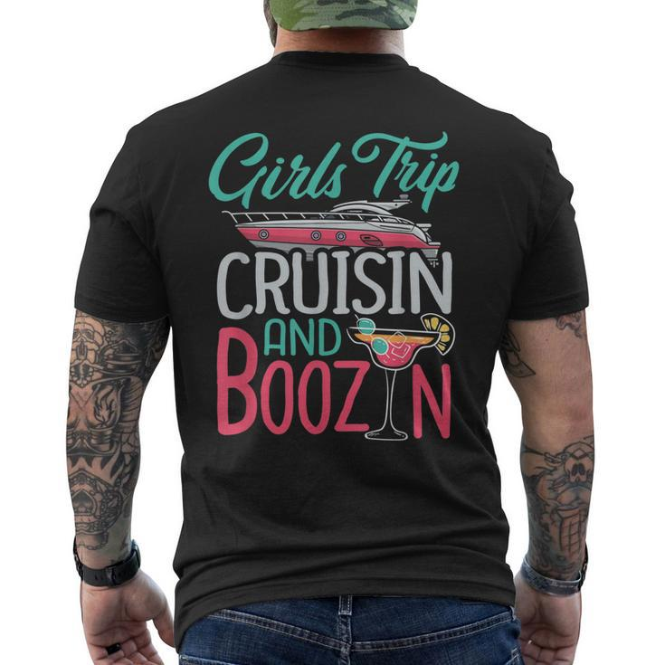 Girls Trip Cruisin And Boozin Cruise Squad Matching Drinking Men's Back Print T-shirt
