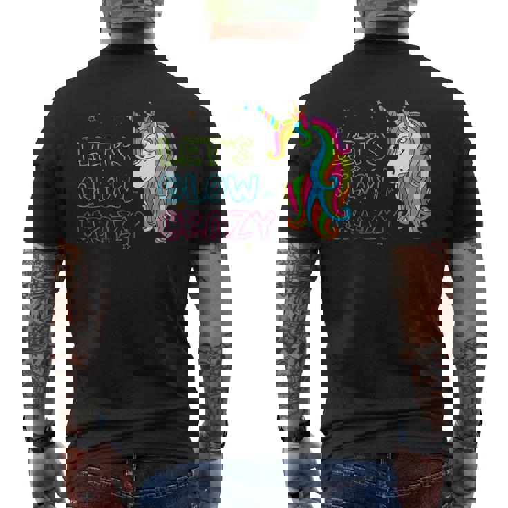 Lets Glow Crazy - Glow Party - Unicorn Lover - Birthday Men's Back Print T-shirt
