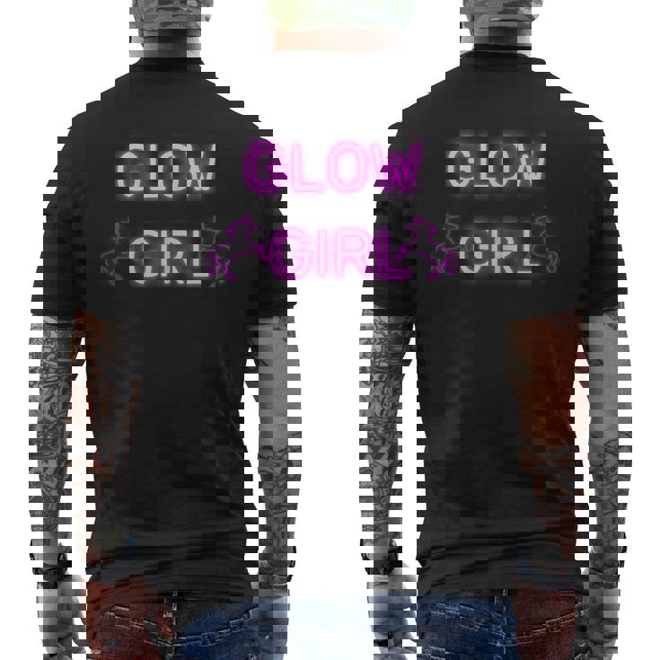 Glow Girl Glow Party Retro 80Er Costume Dance Party Men's Back Print T-shirt