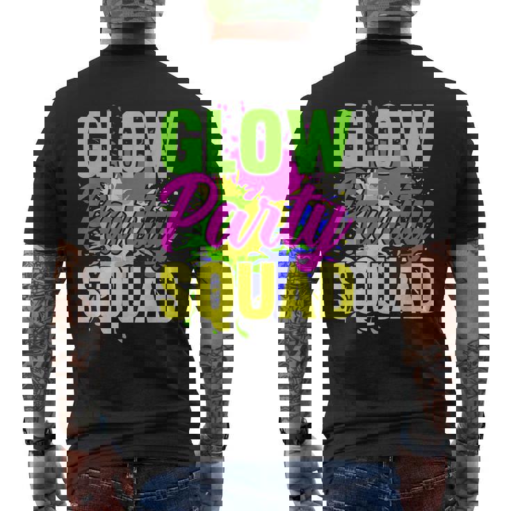 Glow Party Squad Neon Lights Party Lover Men's Back Print T-shirt