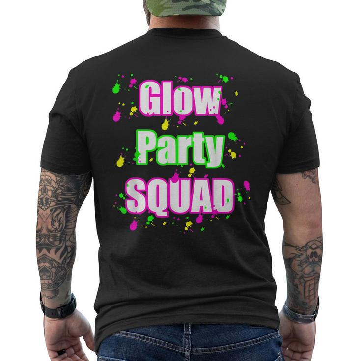 Glow Party Squad Paint Splatter Effect Neon Glow Party Men's Back Print T-shirt