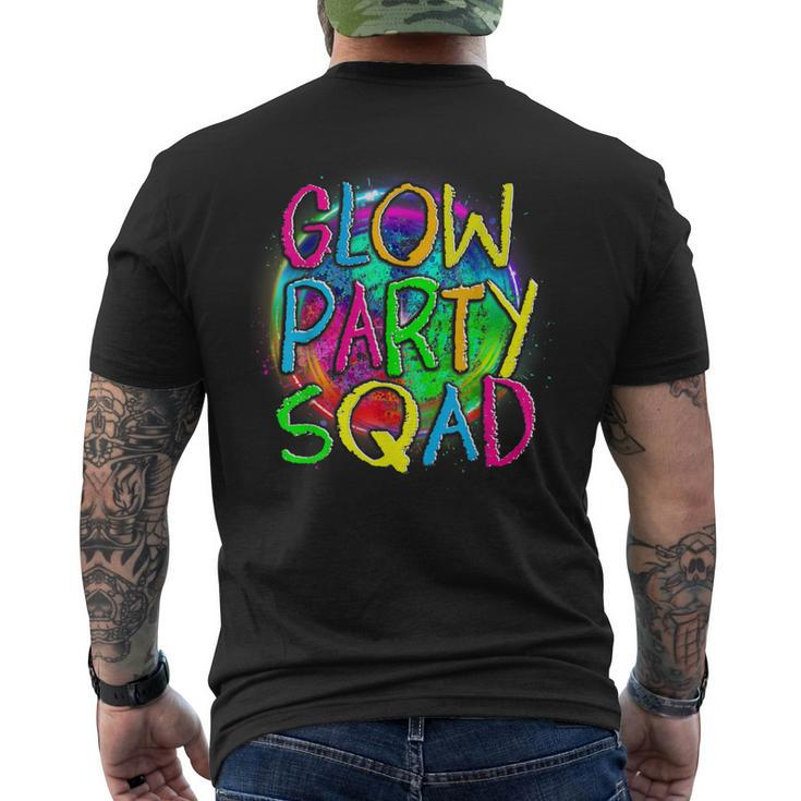 Glow Party Squad Paint Splatter Effect Glow Party Men's Back Print T-shirt