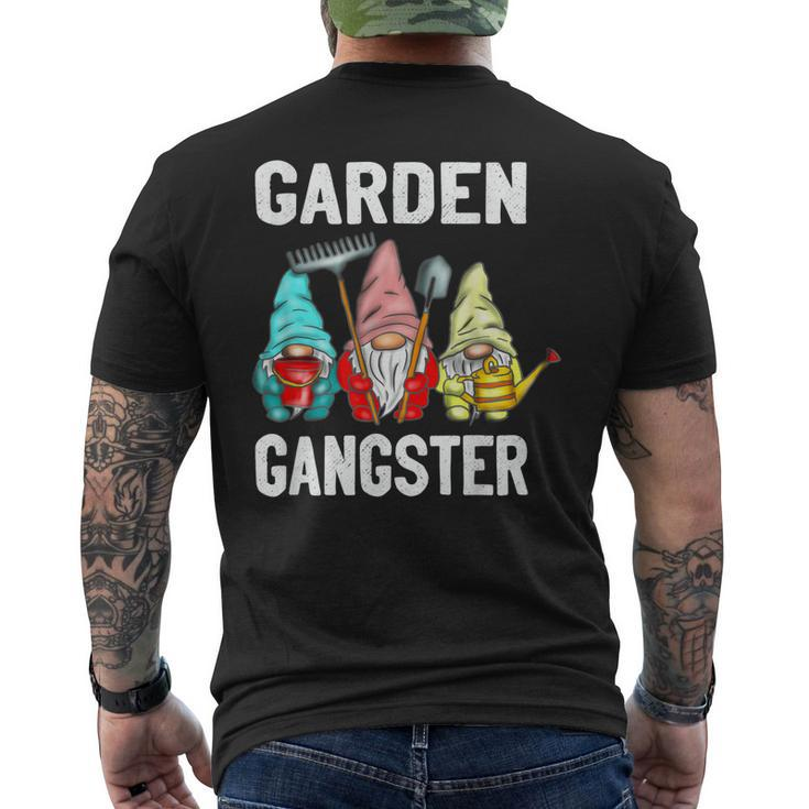 Gnome Lover Garden Gangster Gnomes Gardener Men's Back Print T-shirt