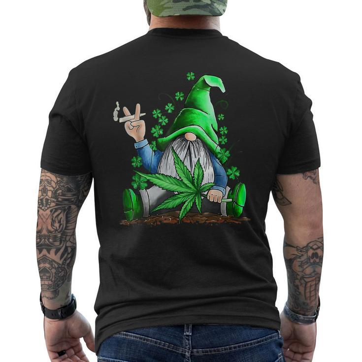 Gnome Pot Leaf 420 Marijuana Weed St Patricks Day Men's Back Print T-shirt