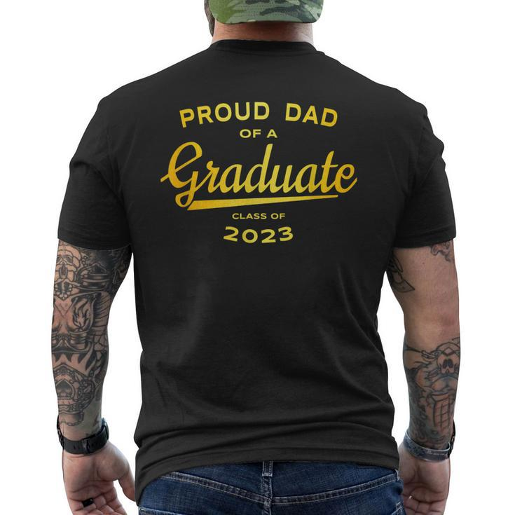 Gold Matching Family  Proud Dad 2023 Graduate Mens Back Print T-shirt