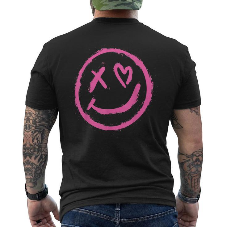 Graffiti Happy Face Smile Men's Back Print T-shirt