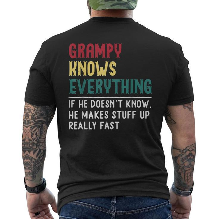 Grampy Know Everything Fathers Day For Grandpa Grampy Men's Back Print T-shirt