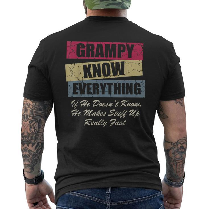 Grampy Knows Everything If He Doesnt Know Fathers Day Men's T-shirt Back Print