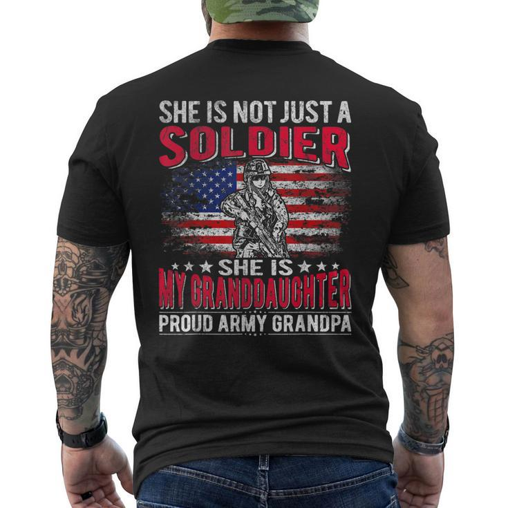 My Granddaughter Is A Soldier Hero Proud Army Grandpa Men's Back Print T-shirt