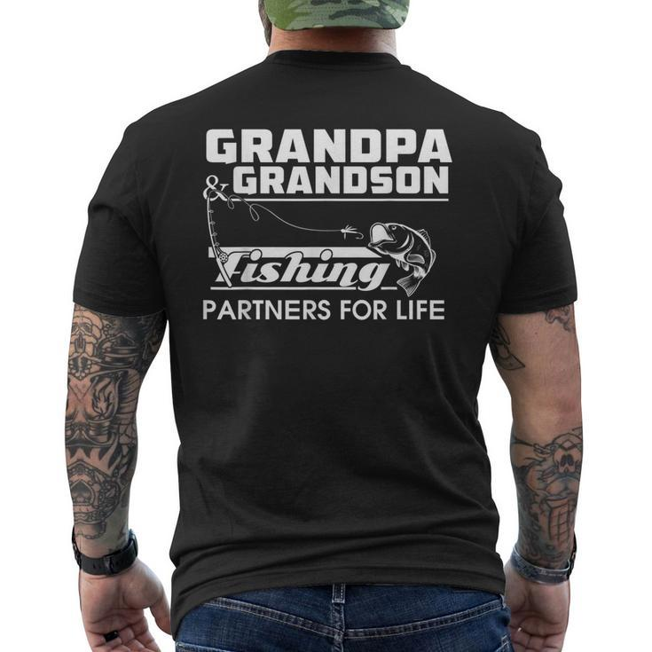 Grandpa And Grandson Fishing Partners For Life Family Mens Back Print T-shirt