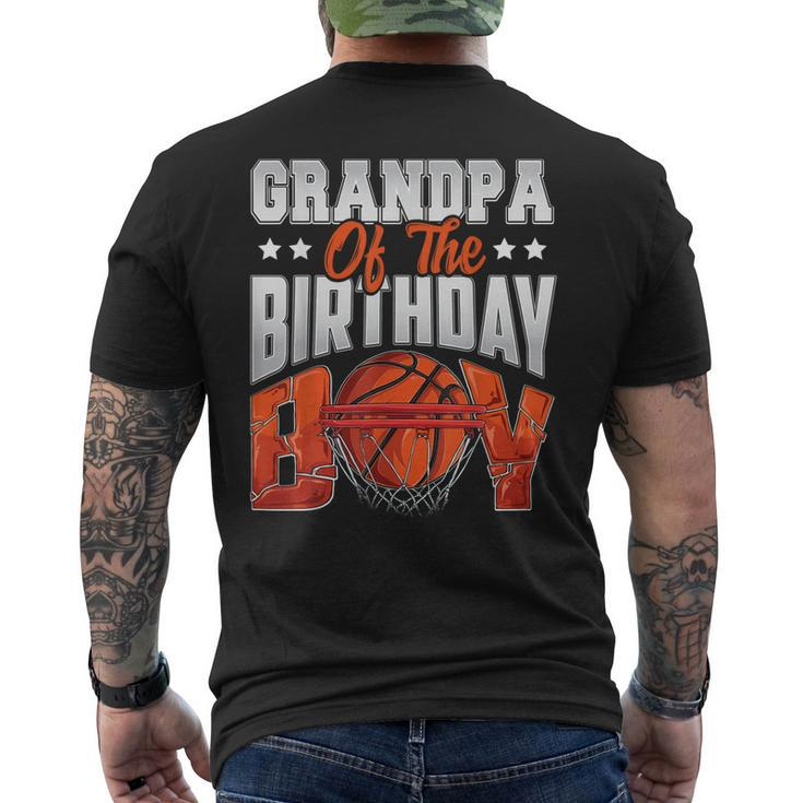 Grandpa Basketball Birthday Boy Family Baller Bday Party Men's Back Print T-shirt