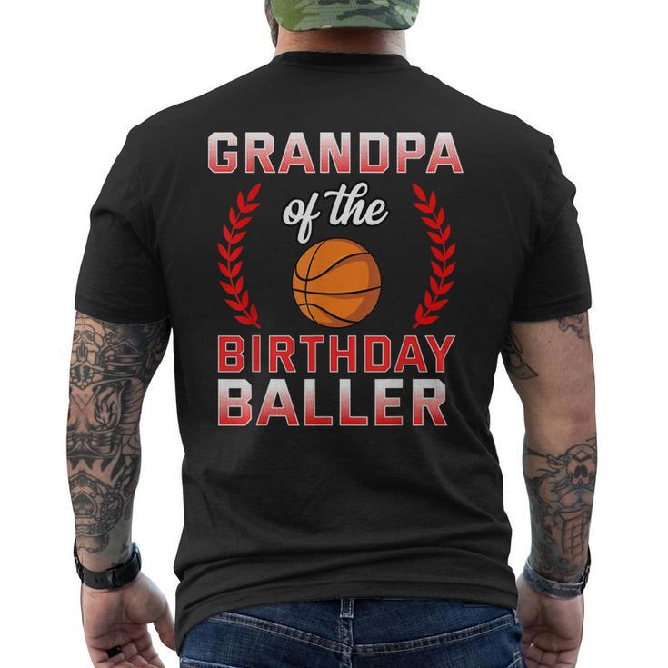 Grandpa Of The Birthday Boy Basketball Bday Men's Back Print T-shirt